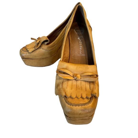 Jeffrey Campbell Leather Loafer Wedge Slip Ons Size 7.5‎ - Picture 3 of 7